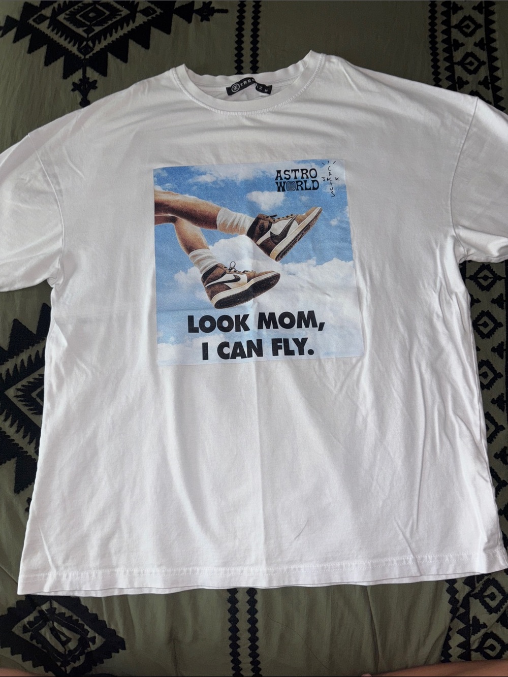 Astroworld 'Look Mom I Can Fly' White Graphic Tee